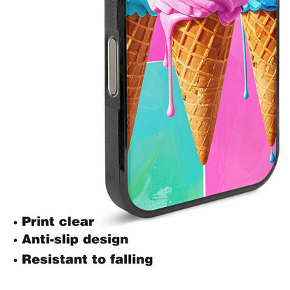 iPhone 16 Pro Max Case — Collage Of Overlapping Waffle Cones Icecream, Custom Print Case Cover