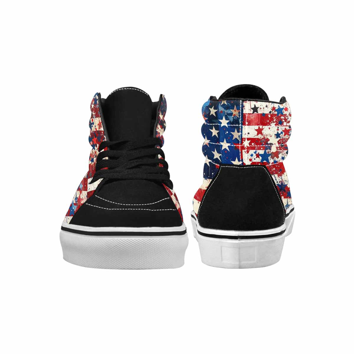MEN'S Patriotic Stars Stripes High Top Canvas Kaleidoscope Custom Sneakers
