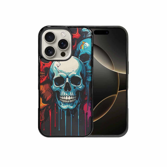 iPhone 16 Pro Case — Many Of Skulls Collage Overlapping Art, Custom Printed Phone Case