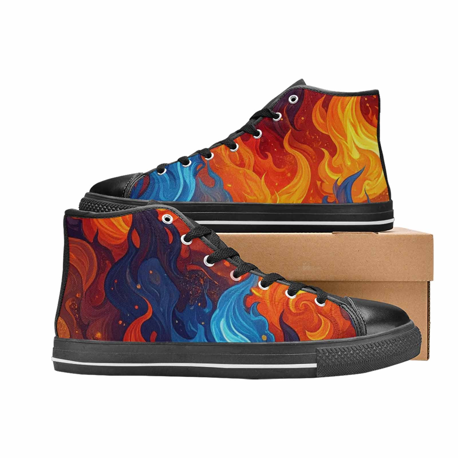 WOMEN'S Fire Flame High Top Canvas Y2K Shoes