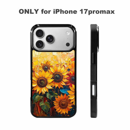 iPhone 17 Pro Max Case — Impressionist Sunflower Brushstroke Pattern Floral, Unique Phone Case Design