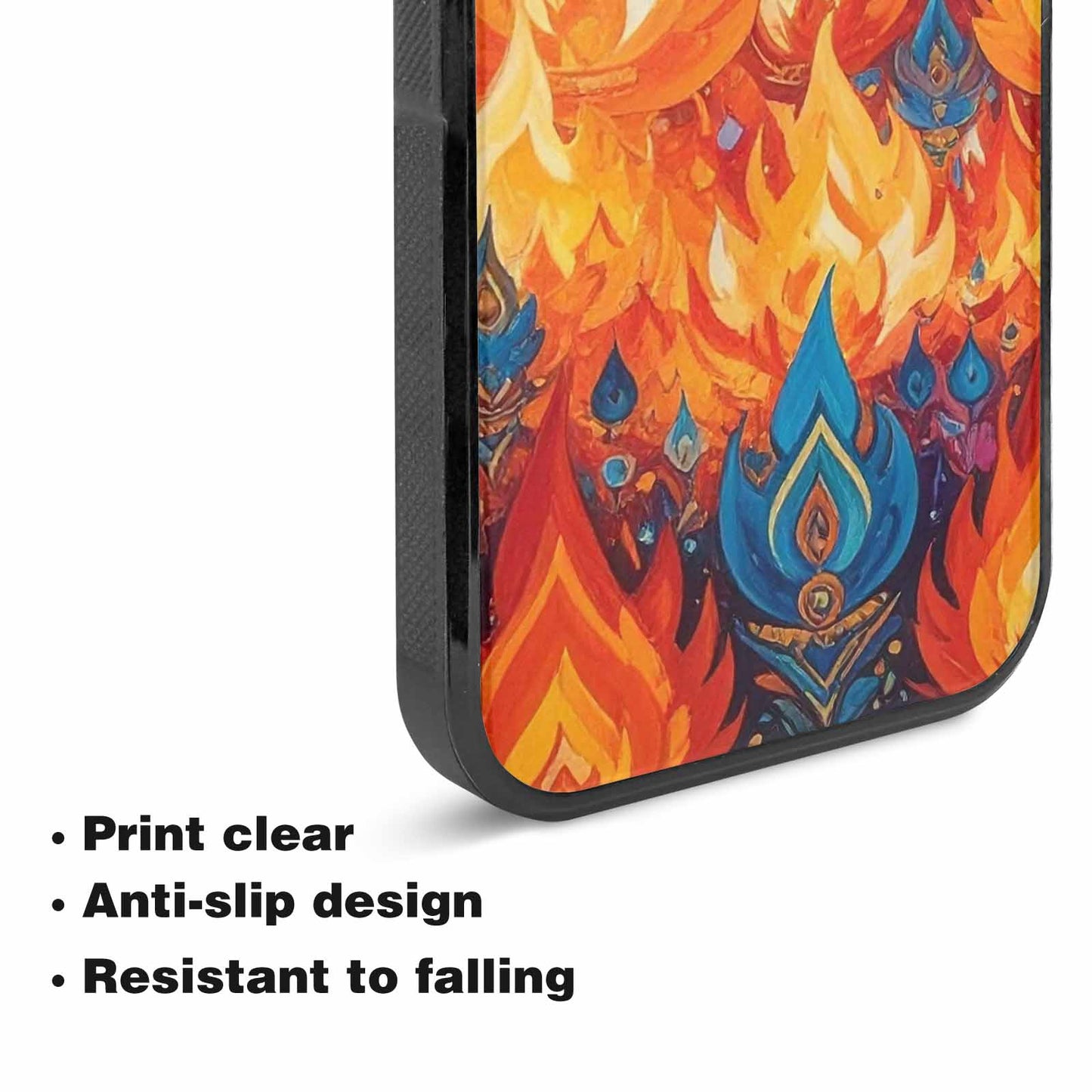 iPhone 15 Plus Case — Flame Burst Full Color Vibrant Flame, Original Design Phone Case