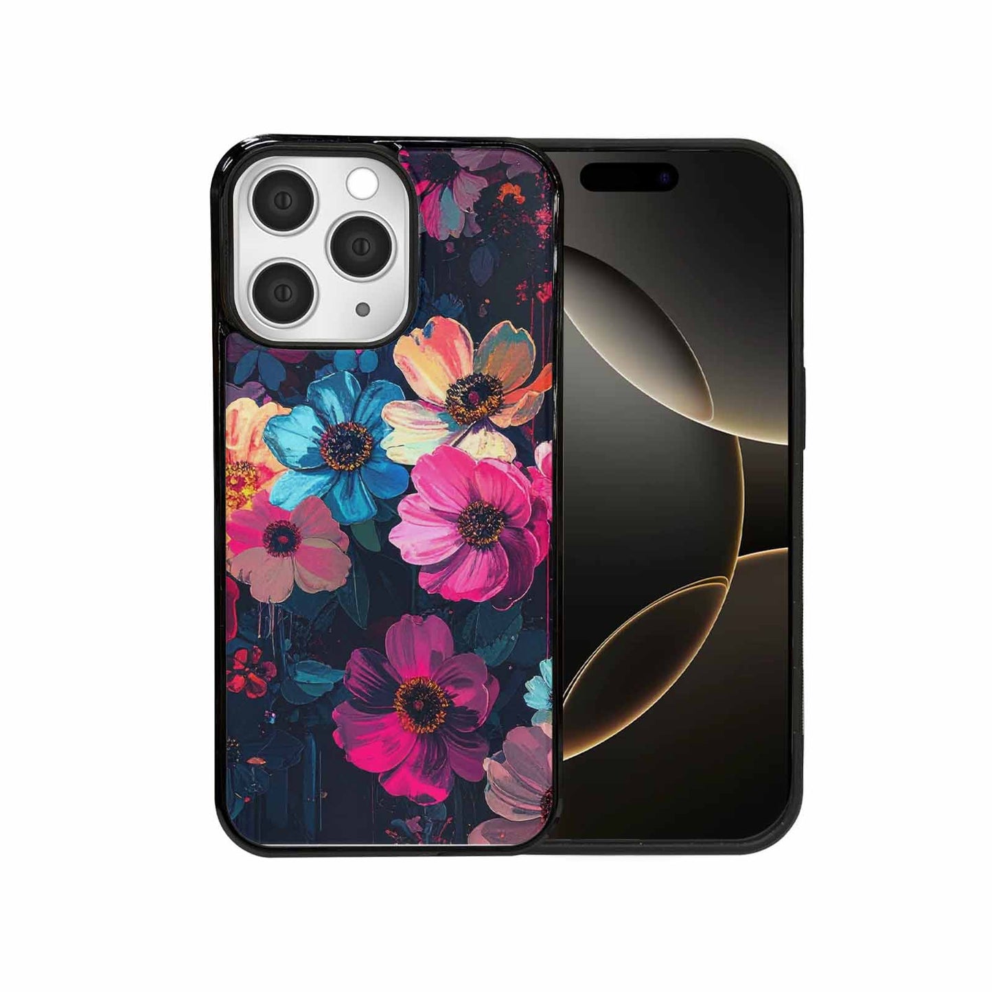 iPhone 15 Pro Max Case — Shadowy Glitch Floral Pattern Hundreds Of, Custom Art Phone Cover