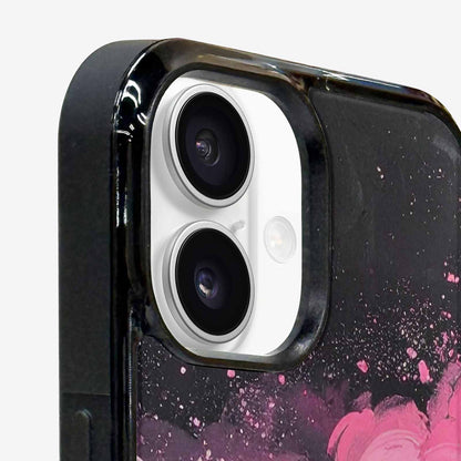 iPhone 16 Plus Case — Van Gogh Swirl Black Pink Ink, Custom Designed Case Cover