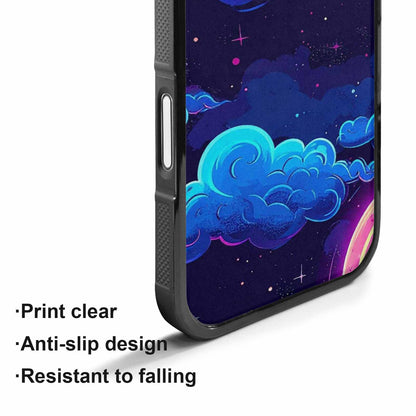 iPhone 17 Case — Neon Winter Moon Cartoon Cute, Custom Print Case Cover