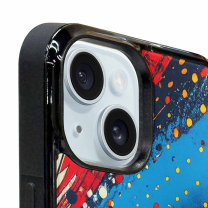 iPhone 15 Plus Case — Comic Halftone Comic Bursts Pattern Hundreds, Unique Phone Case Design