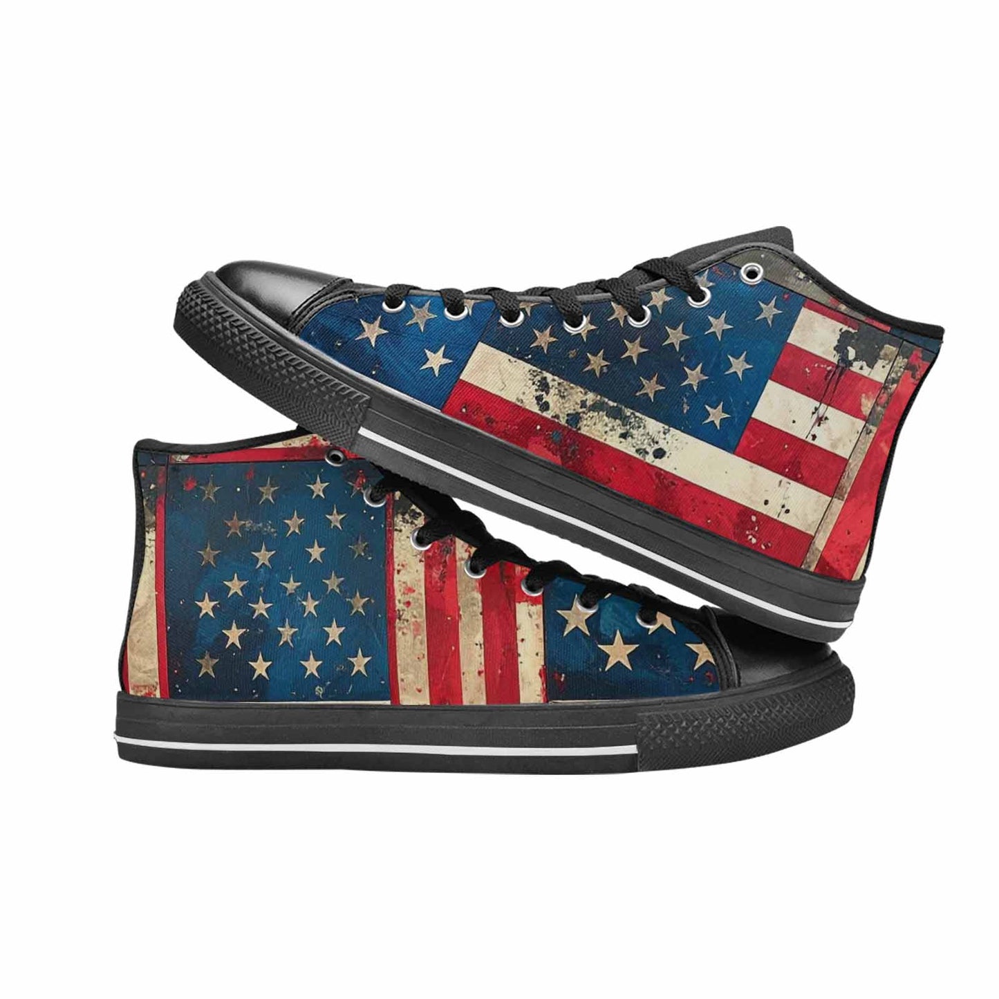 MEN'S American Flag Stars High Top Canvas Y2K Custom Sneakers