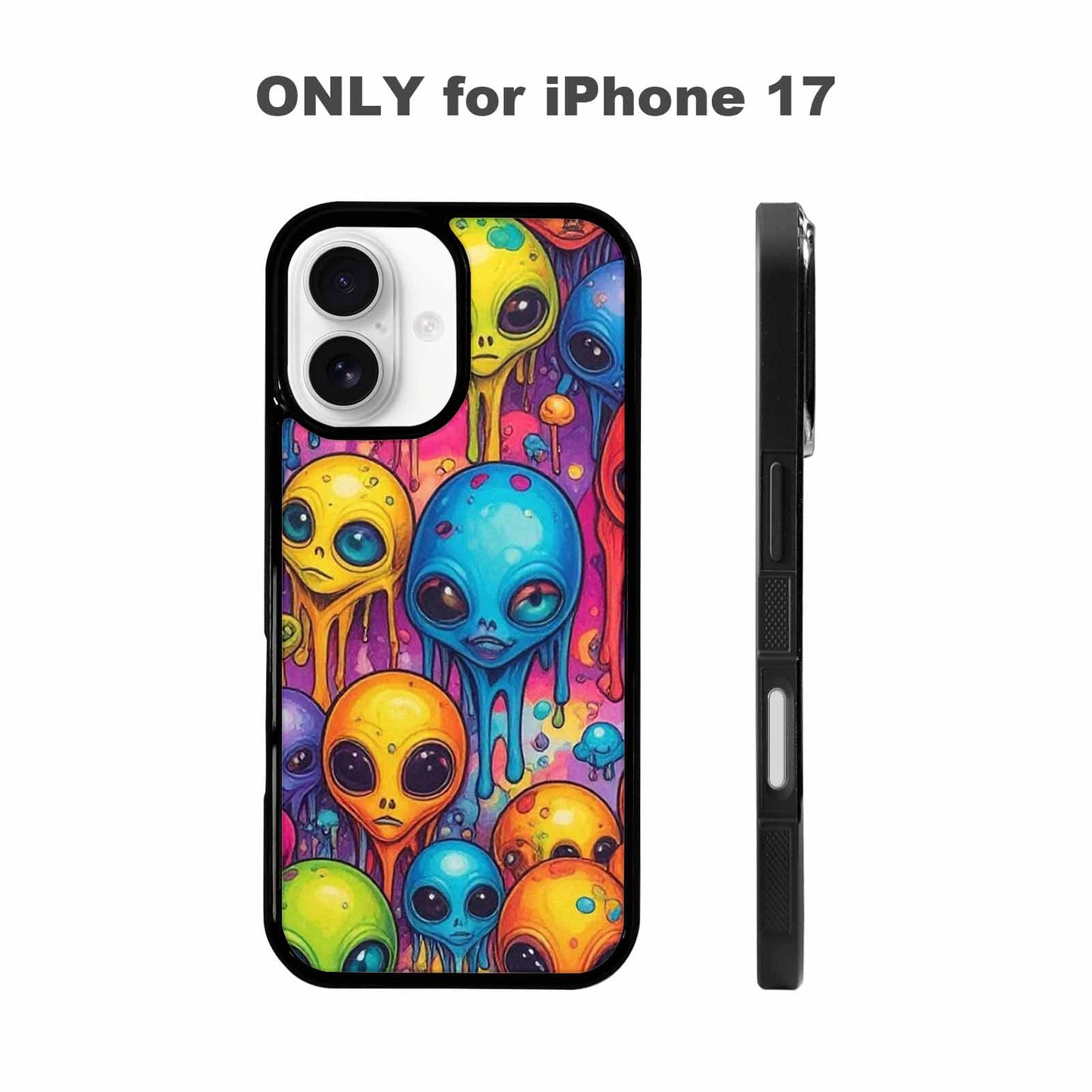 iPhone 17 Case — Melting Aliens Pattern Alien Scifi, Personalized Phone Case