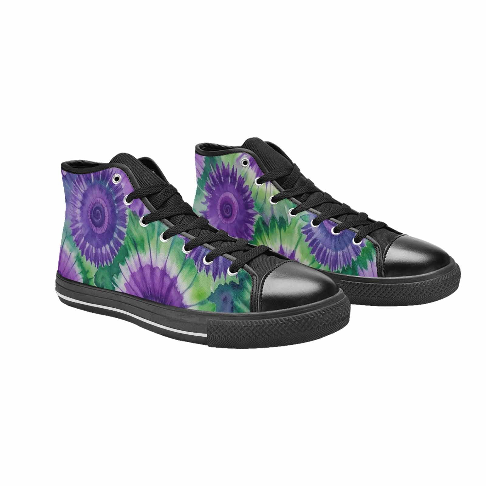 WOMEN'S Tie Dye - High Top Canvas Vibrant Chaos Custom Sneakers