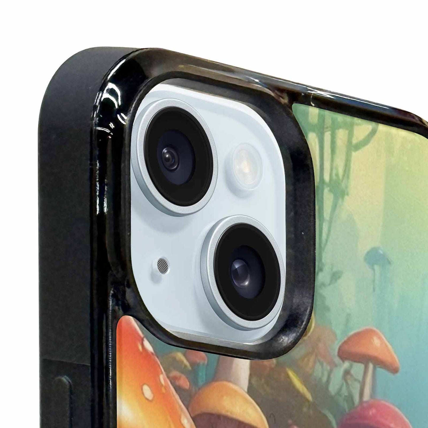iPhone 15 Plus Case — Overlapping Endlessly No Empty Space Mushrooms, Personalized Phone Case