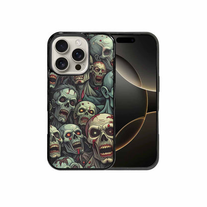 iPhone 16 Pro Case — Zombie Head Pattern Hundreds Of Small, Original Design Phone Case