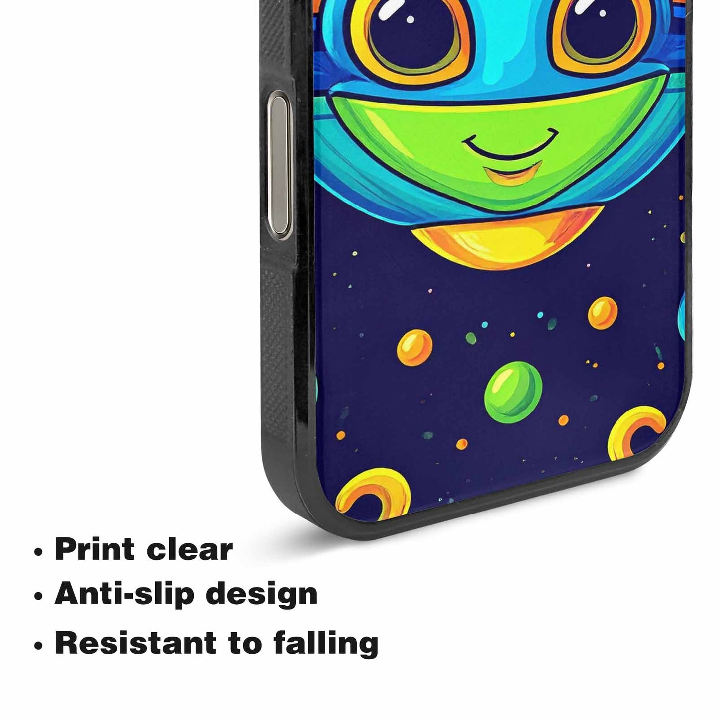 iPhone 16 Pro Case — Alien Ufo Cartoon Art Pattern, Custom Made Phone Cover