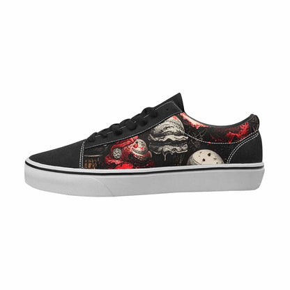 WOMEN'S Ice Cream Black & Red Ink Canvas One Of A Kind Vibrant Chaos Custom Shoes