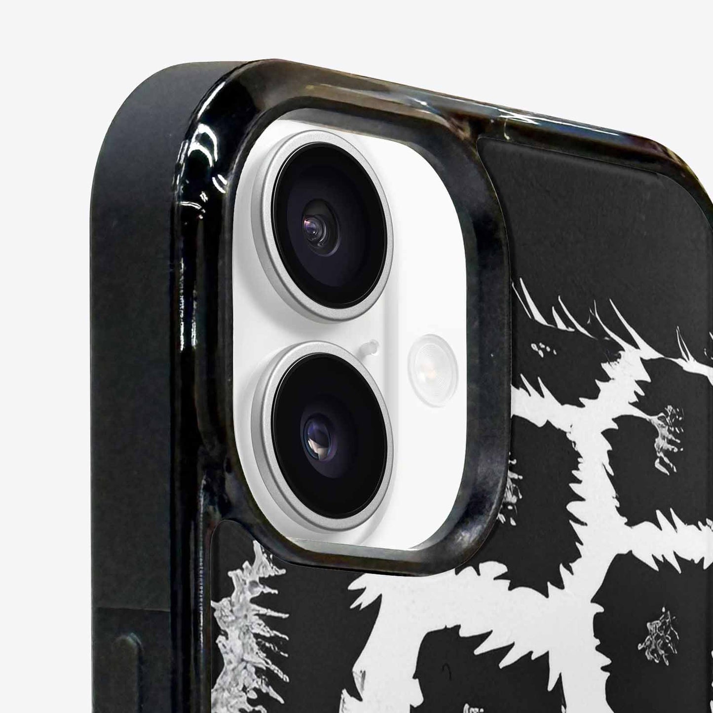 iPhone 16 Plus Case — Leopard Print Black And White Style, Custom Designed Case Cover