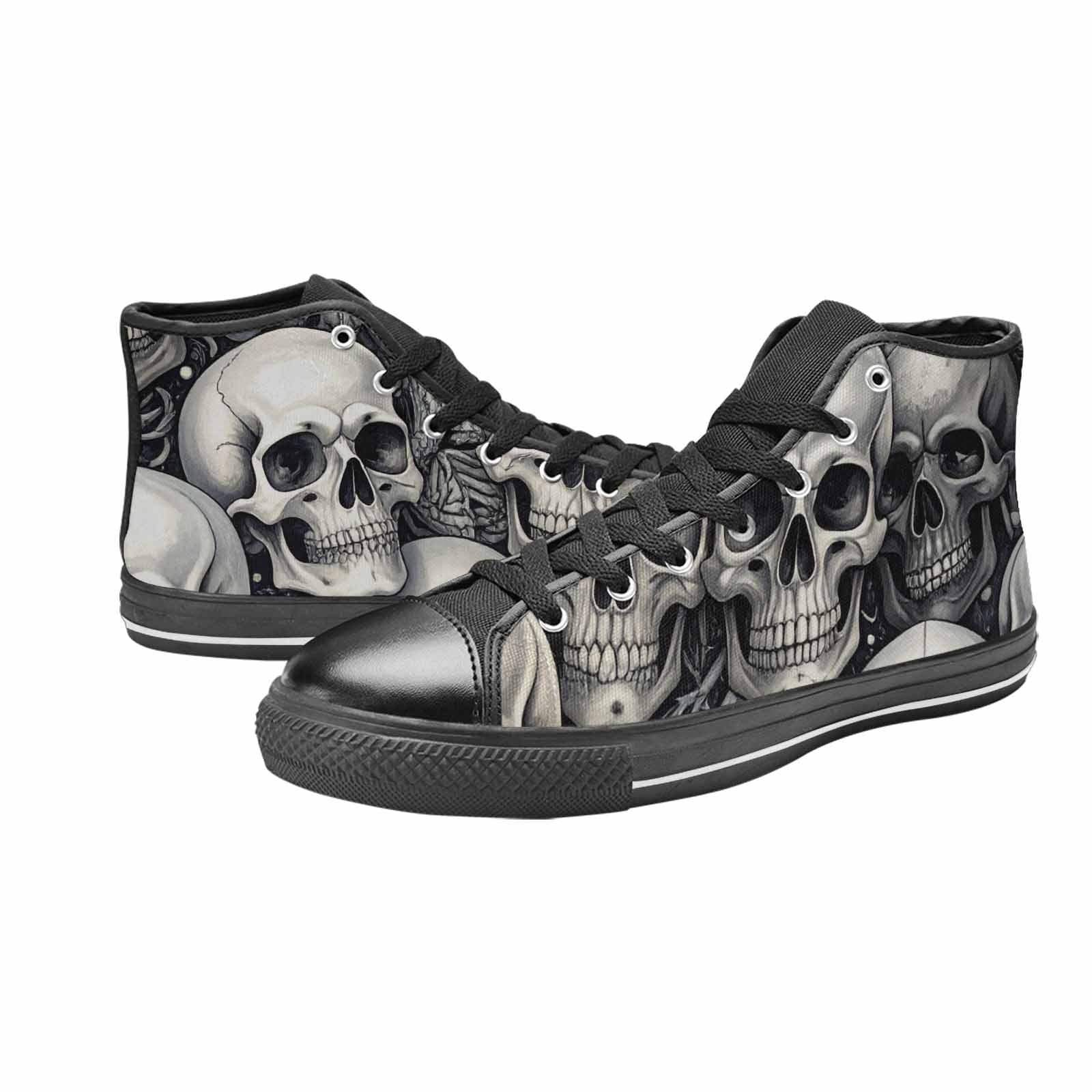 MEN'S Skulls - Classic High Top Canvas Vibrant Chaos Sneakers