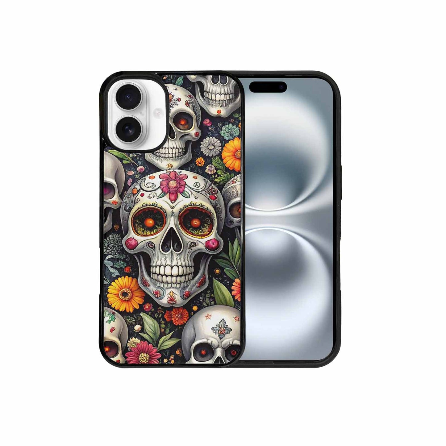 iPhone 16 Plus Case — Greyscale Black And White Dark Black, Customized Protective Case
