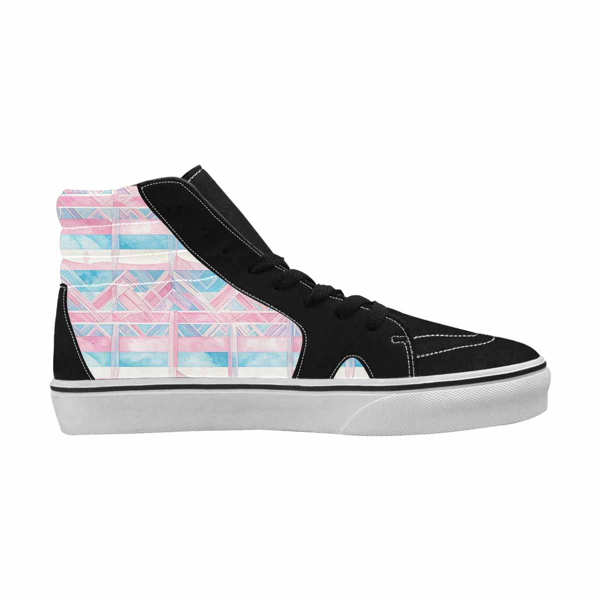 MEN'S Transgender Flag Color High Top Canvas Grunge Shoes