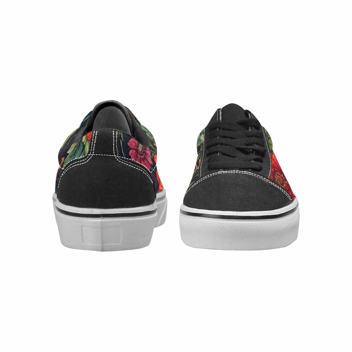 WOMEN'S Skulls  Botanical Skulls Lace-Up Canvas Vivid Sneakers