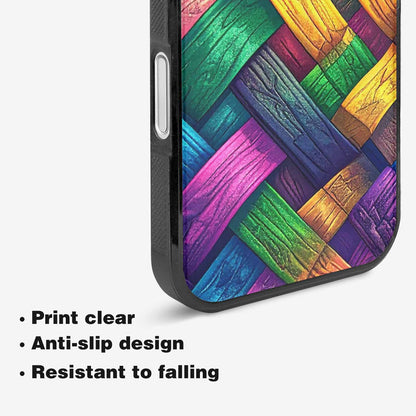 iPhone 16 Plus Case — Polysexual Flag Color Theme Small Rainbow, Custom Designed Case Cover
