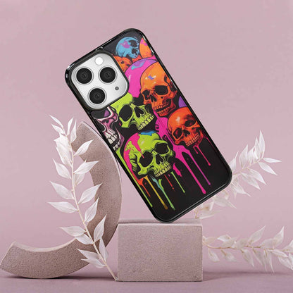 iPhone 15 Pro Max Case — Vibrant Camo 1000\'s Of Skeletons Neon, Custom Designed Case Cover
