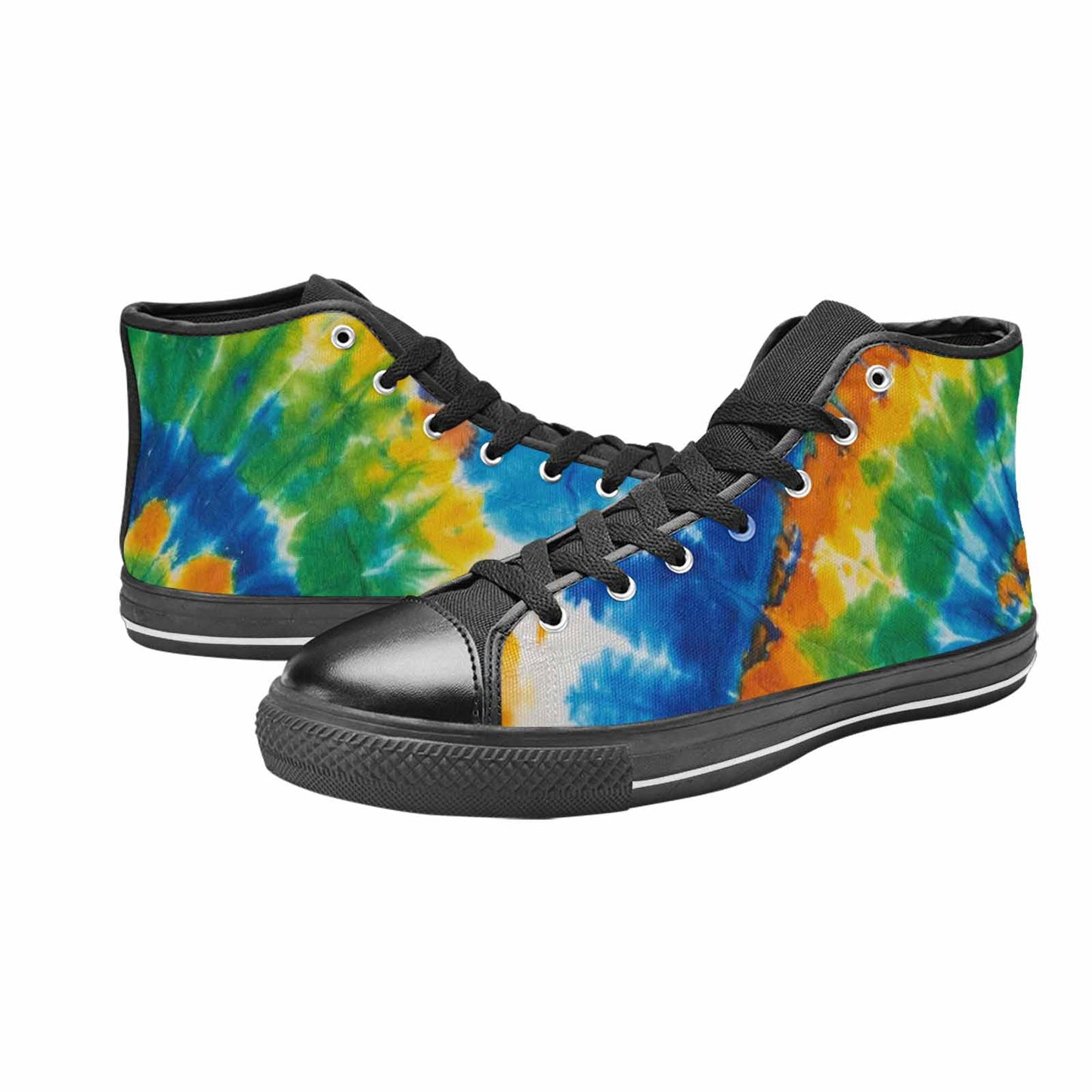 WOMEN'S Tie Dye Color Twist High Top Canvas Cottagecore Custom Sneakers