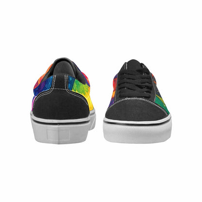 WOMEN'S Rainbow Drip Mushrooms Lace-Up Canvas Kaleidoscope Custom Sneakers