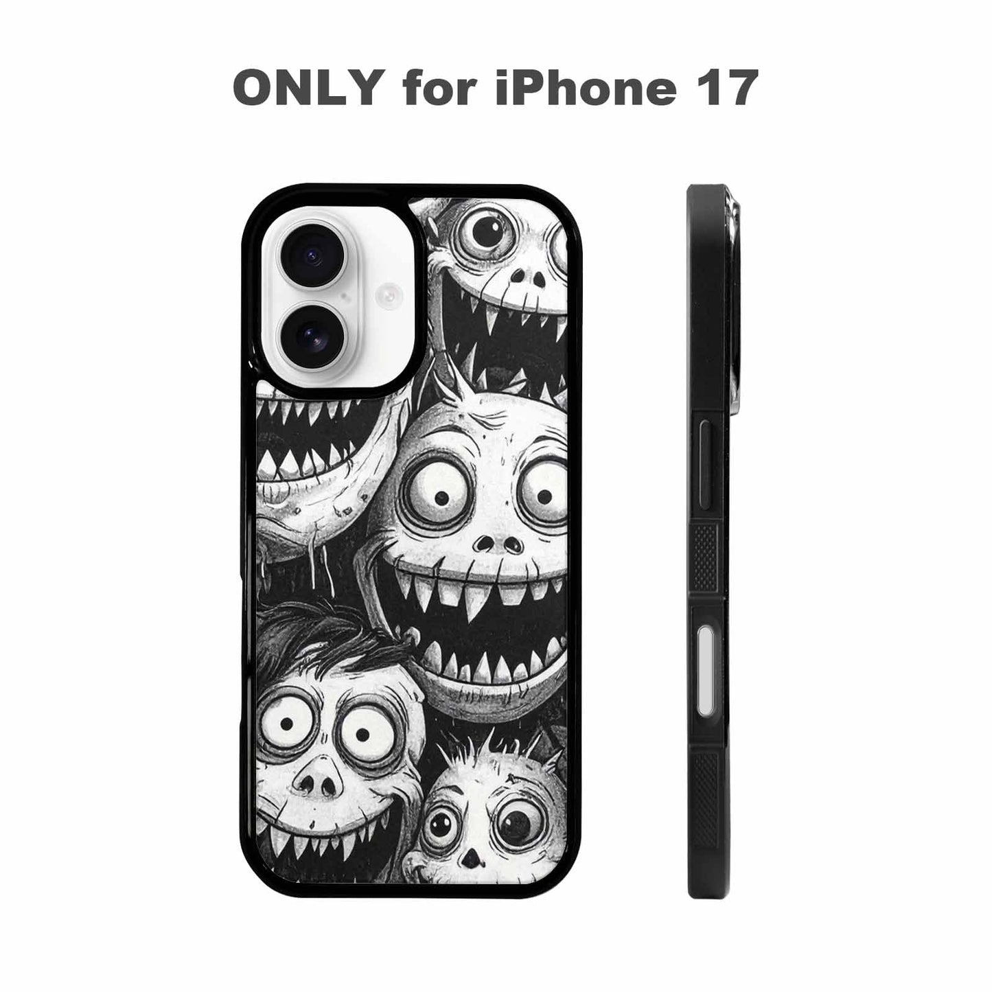 iPhone 17 Case — Black And White Monster Original Art, Custom Phone Case