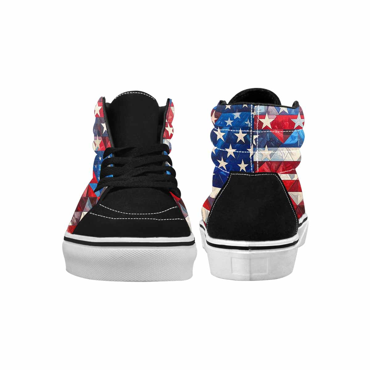 WOMEN'S American Flag Stars High Top Canvas Neon Fantasy Custom Sneakers