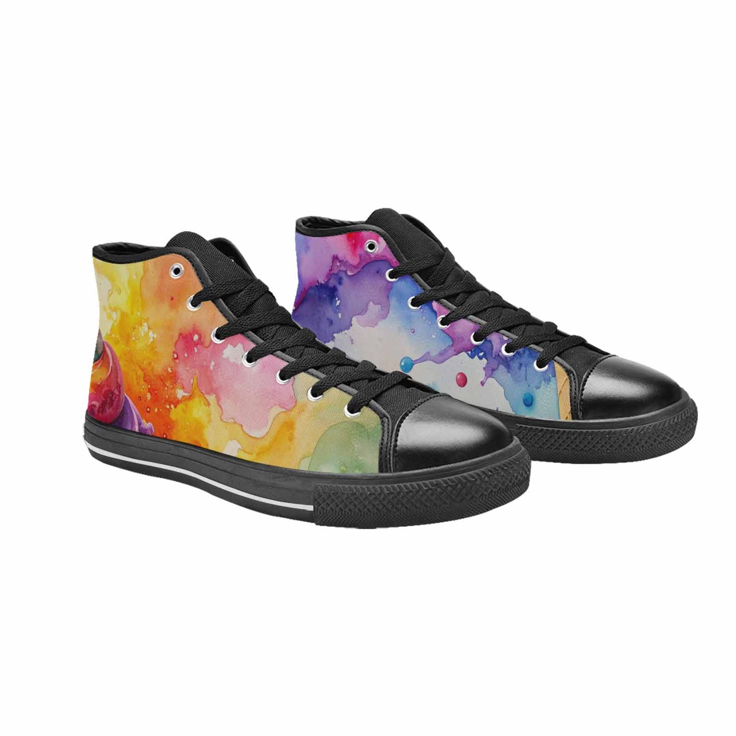 MEN'S Melting Icecream Collage High Top Canvas Cottagecore Shoes
