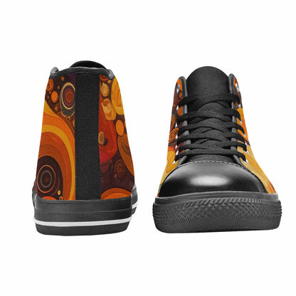 WOMEN'S Groovy 70S Peace High Top Canvas Grunge Custom Shoes