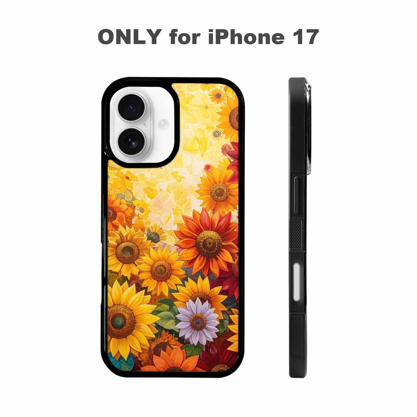 iPhone 17 Case — Full Color Vibrant Sunflower Floral, Custom Printed Phone Case