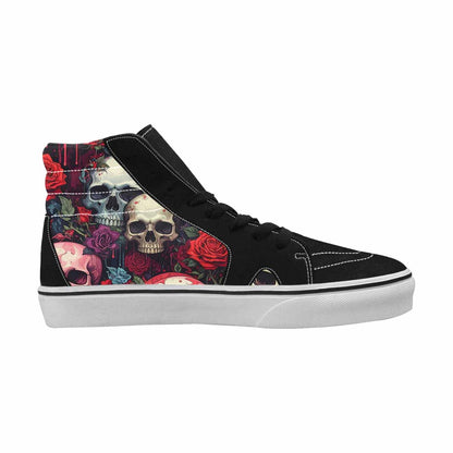 MEN'S Skulls Roses Skulls Roses High Top Canvas Surreal Shoes