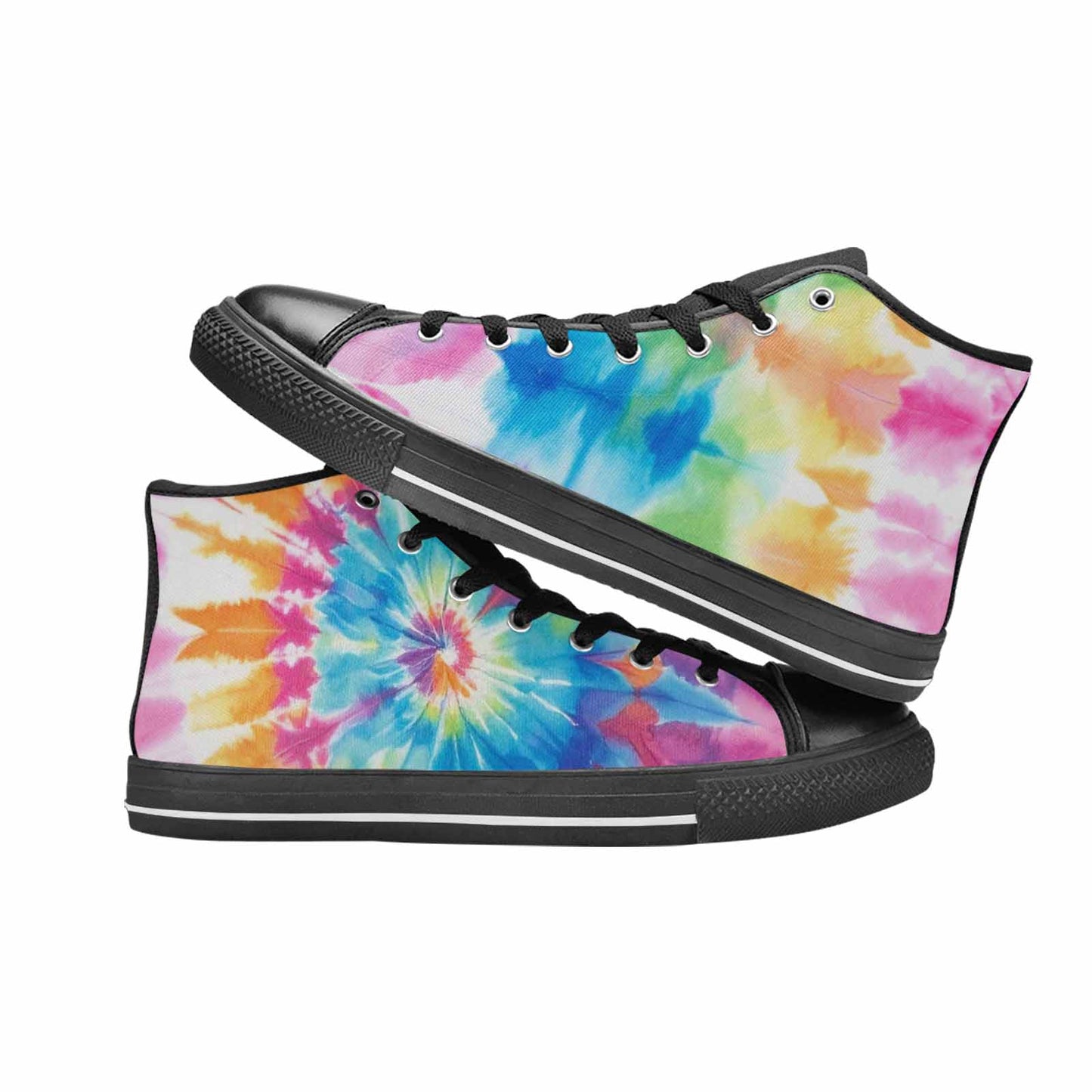 WOMEN'S Tie Dye Rainbow Twist High Top Canvas Vivid Sneakers