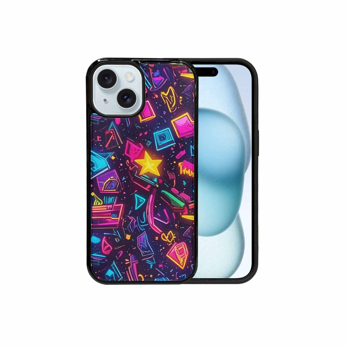 iPhone 15 Case — 80s Retro Motif 80s Retro Motifs, Custom Printed Phone Case