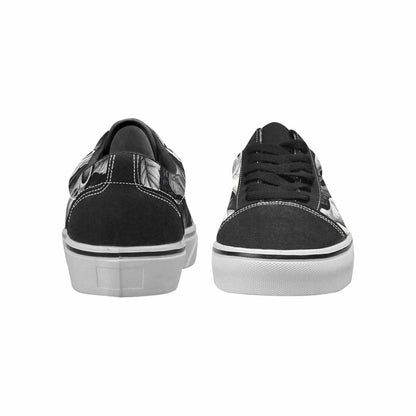 WOMEN'S Skulls Roses Pen Ink Canvas Lace-Up Vivid Custom Sneakers