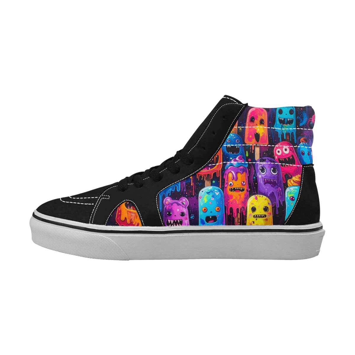 MEN'S Ice Cream Monsters  High Top Canvas Melting Art Sneakers