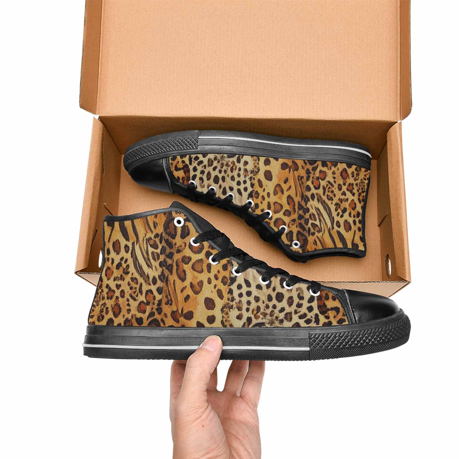 WOMEN'S Animal Print High Top Canvas Cottagecore Custom Shoes