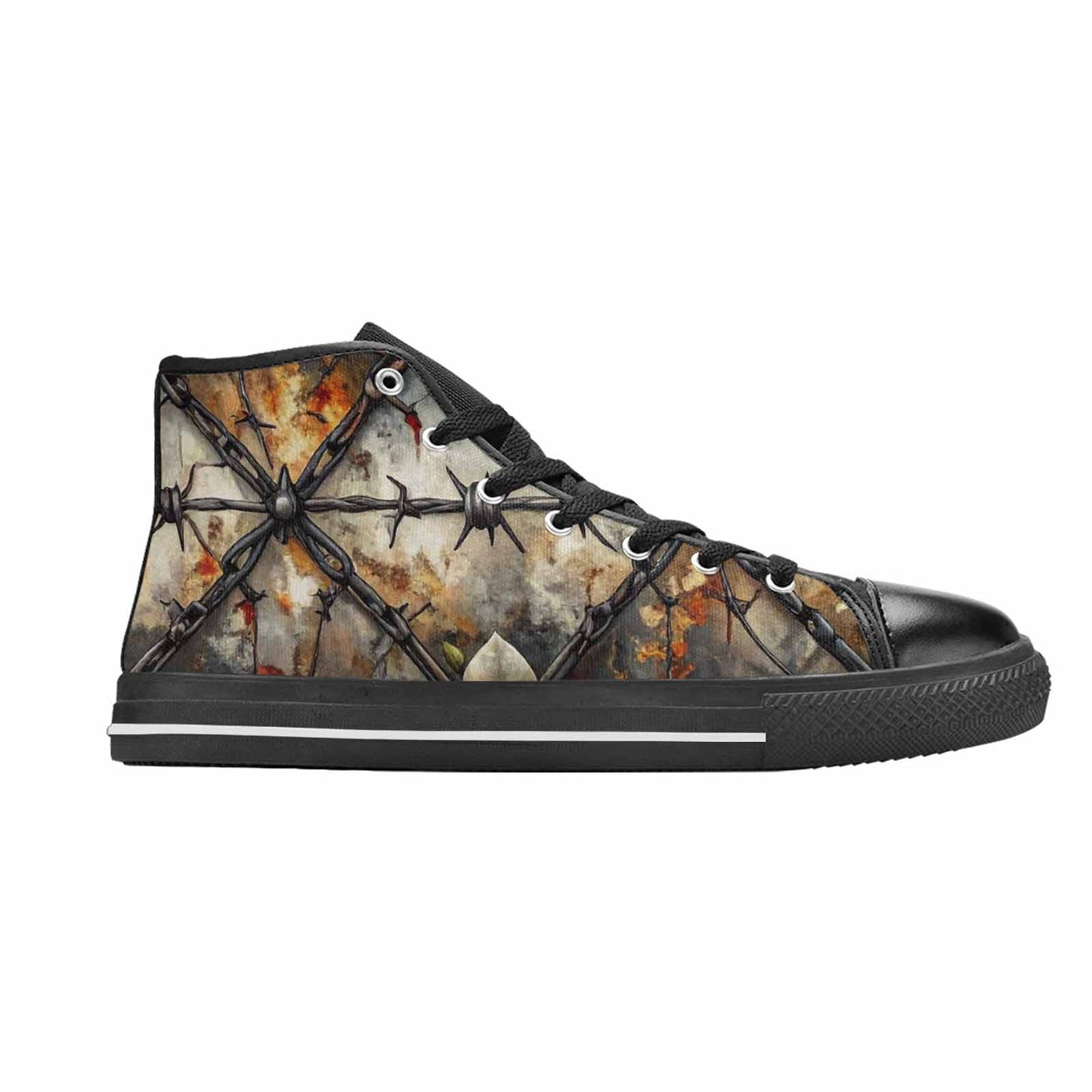 MEN'S Barbed Wire Chain High Top Canvas Dark Academia Custom Shoes