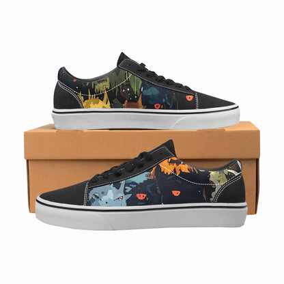 WOMEN'S Monsters  Camo Monsters Lace-Up Canvas Cottagecore Custom Sneakers