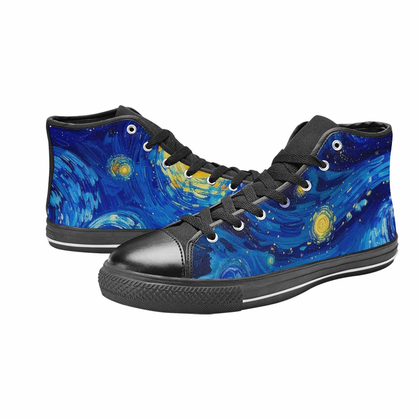 MEN'S Starry Night Van Gogh High Top Canvas Wallpaper Art Sneakers