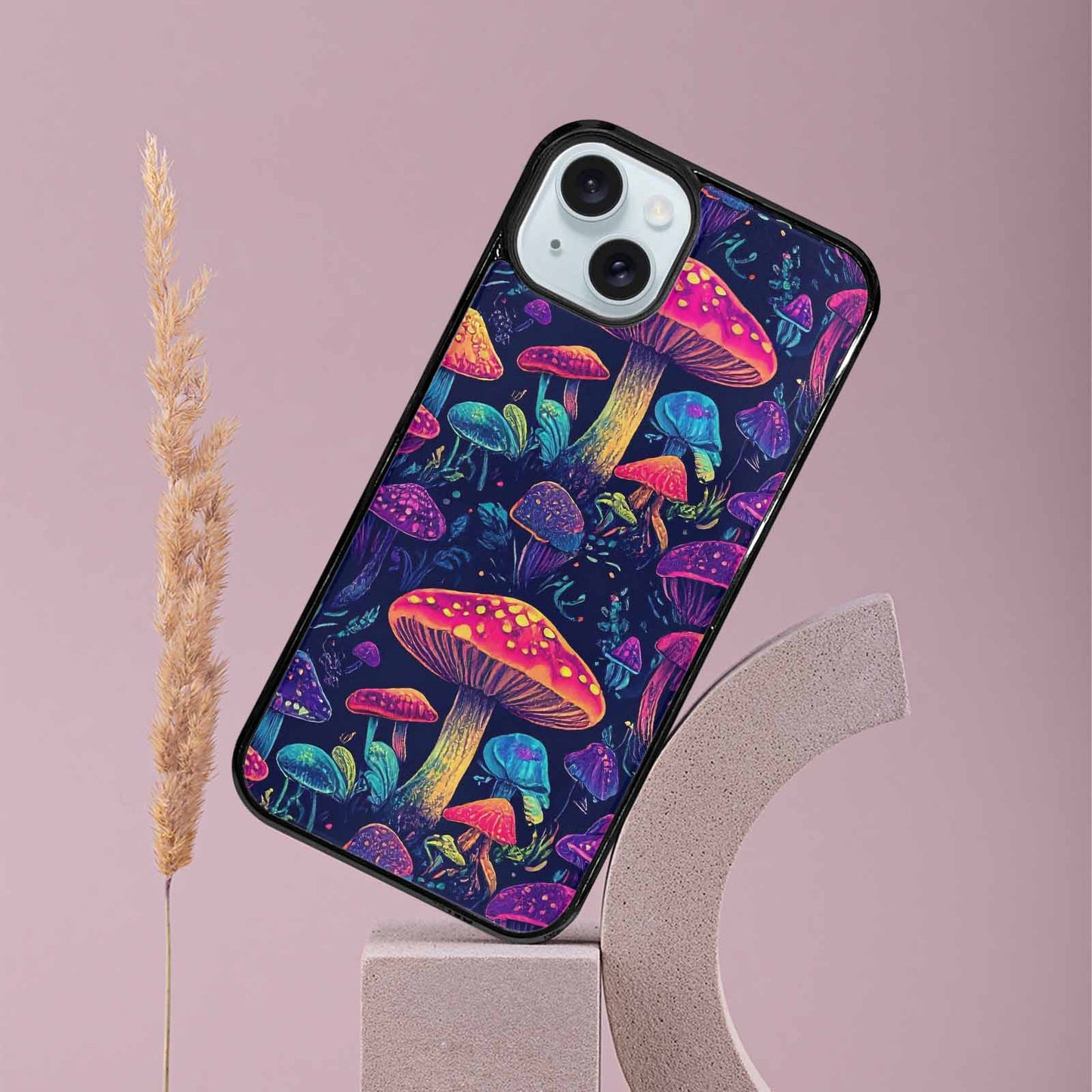 iPhone 15 Plus Case — Psychedelic Mushroom Custom Personalized Phone Cover, Custom Designed Case Cover