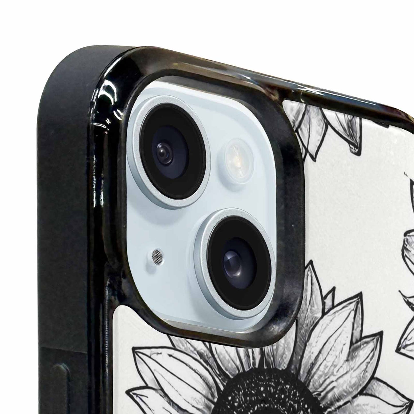 iPhone 15 Case — Minimalist Line Art Sunflower, Customized Protective Case