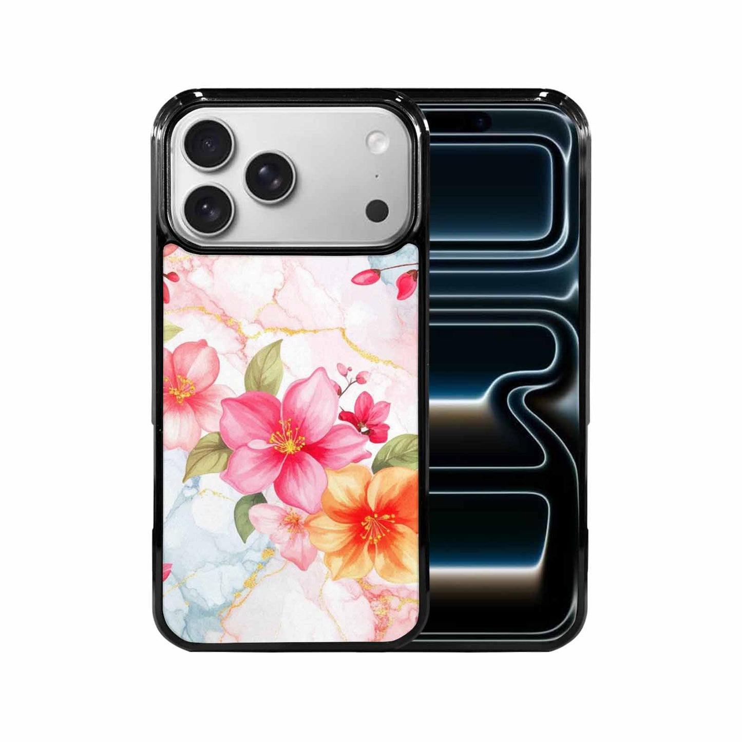 iPhone 17 Pro Max Case — Marble Floral, Custom Print Case Cover