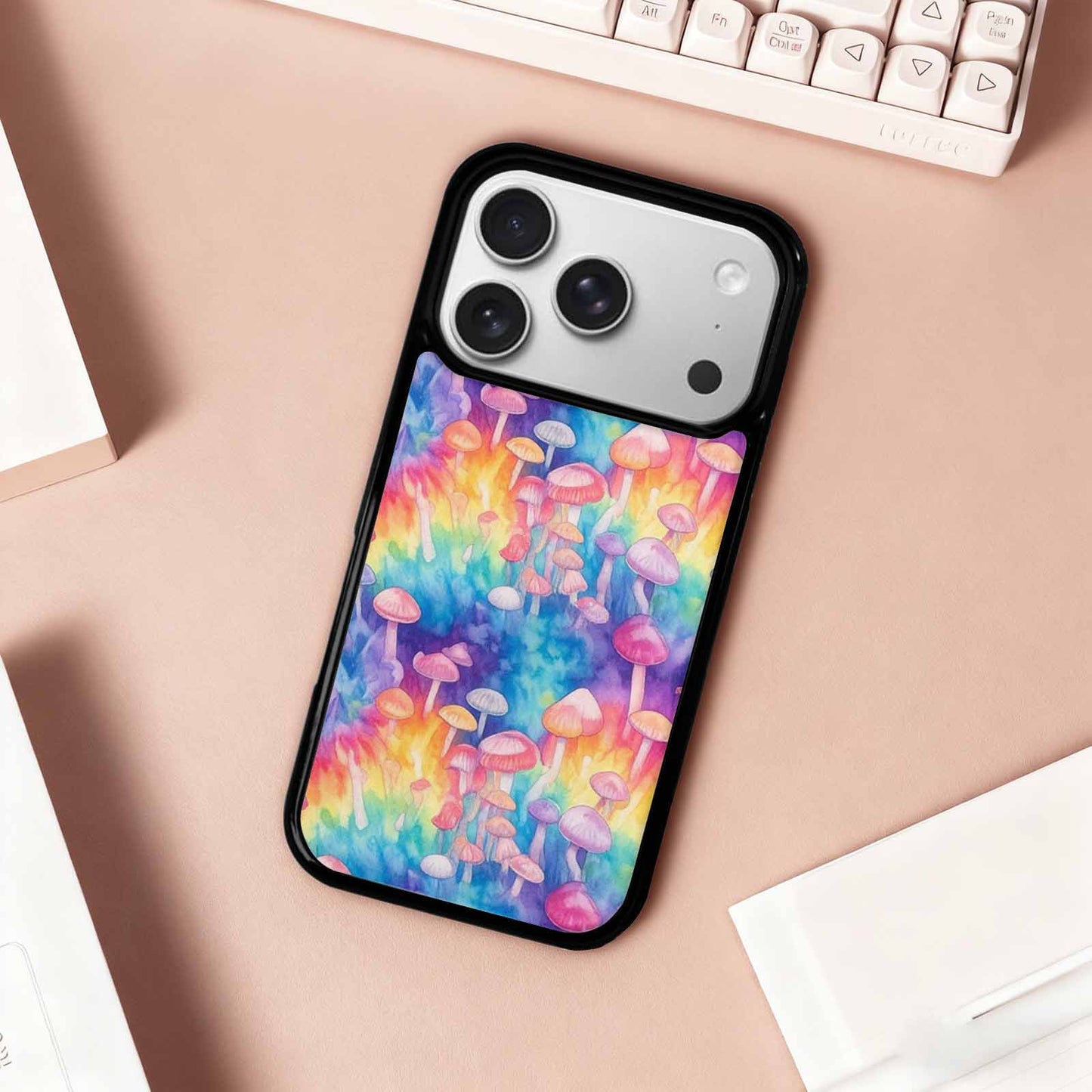 iPhone 17 Pro Case — Mushrooms Tie Dyemushrooms Pat Cg9 Tie, Customized Protective Case