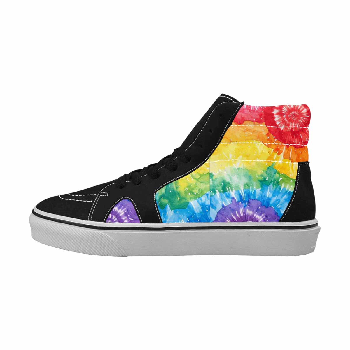 WOMEN'S Tie Dye - High Top Canvas Vibrant Chaos Custom Shoes