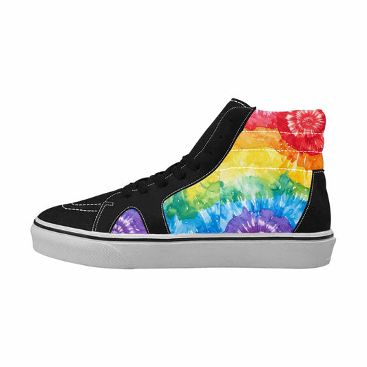 WOMEN'S Tie Dye - High Top Canvas Vibrant Chaos Custom Shoes