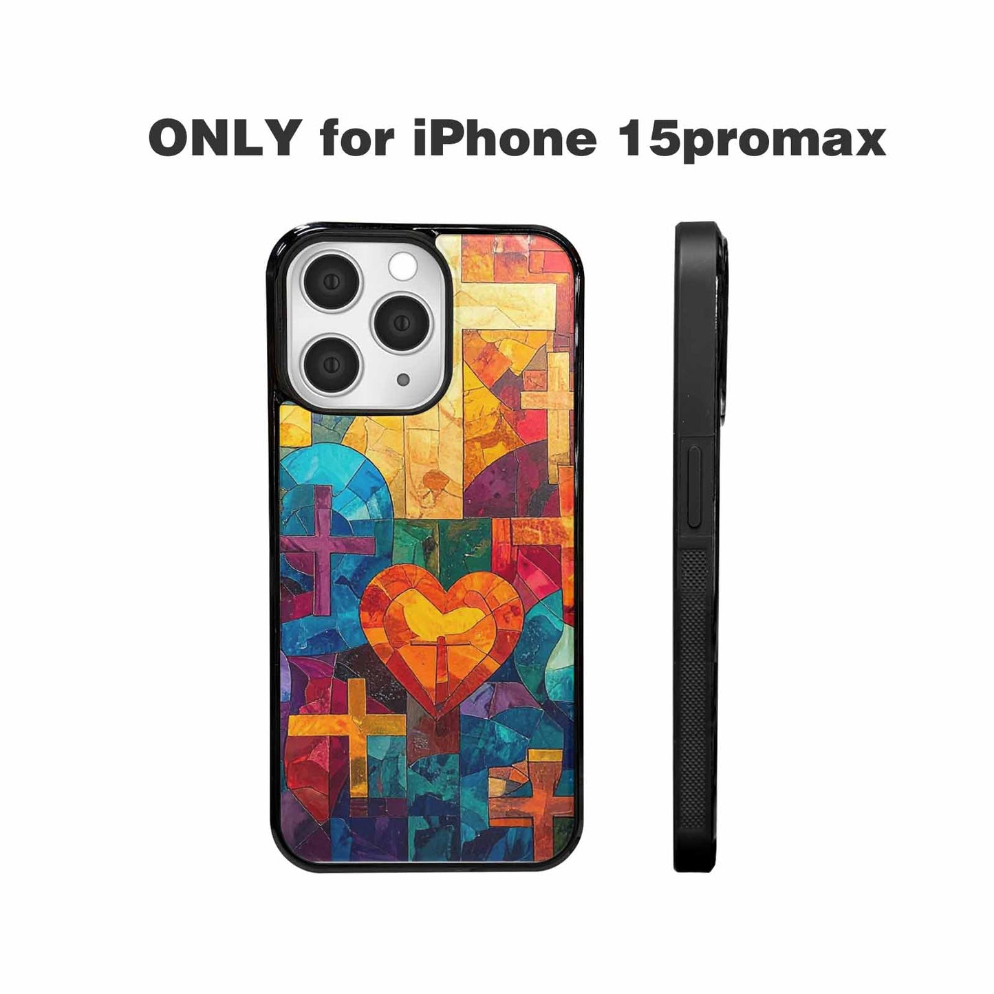 iPhone 15 Pro Max Case — Faith Cross And Faith Icons Pattern, Customized Protective Case