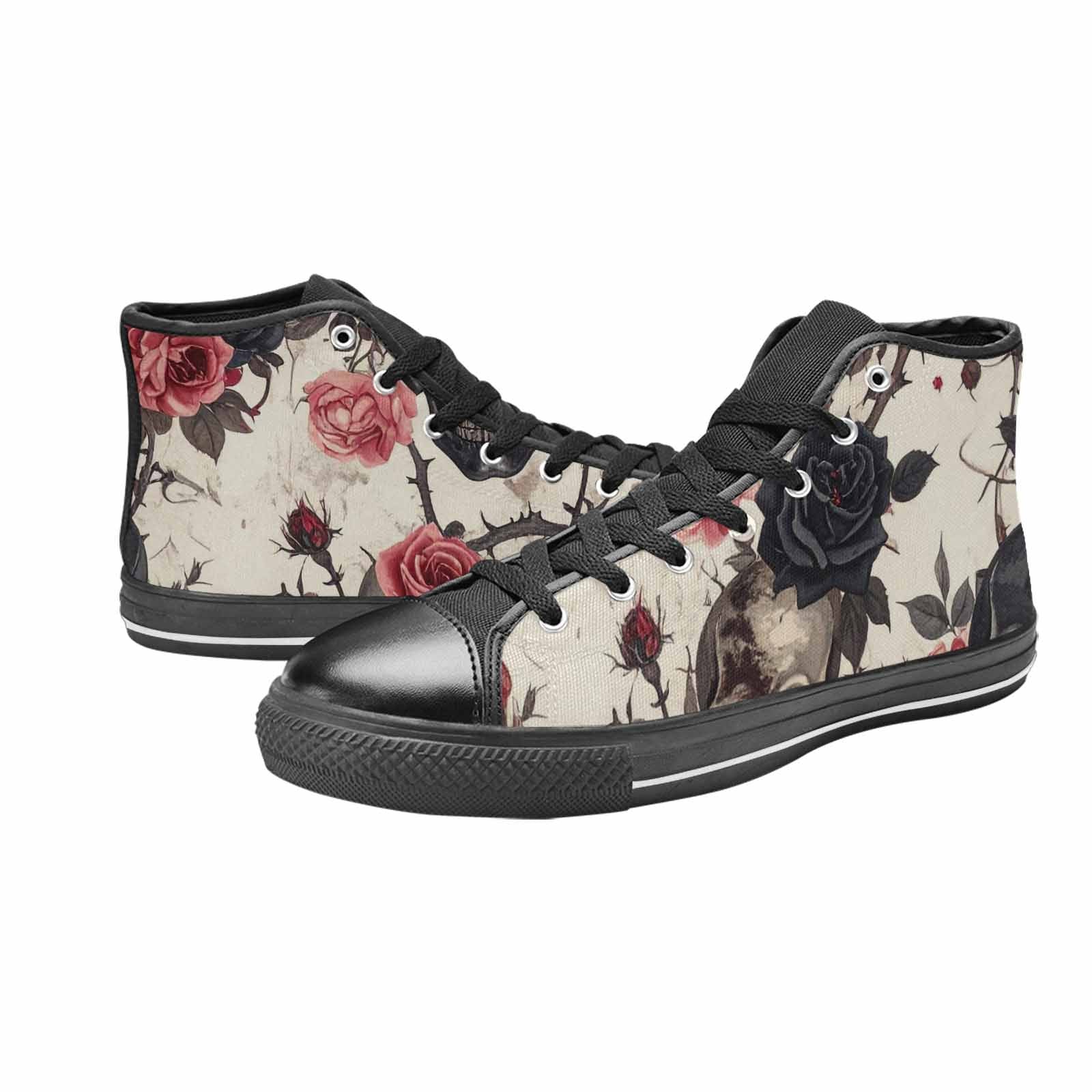 MEN'S Skulls - Roses High Top Canvas Surreal Custom Sneakers
