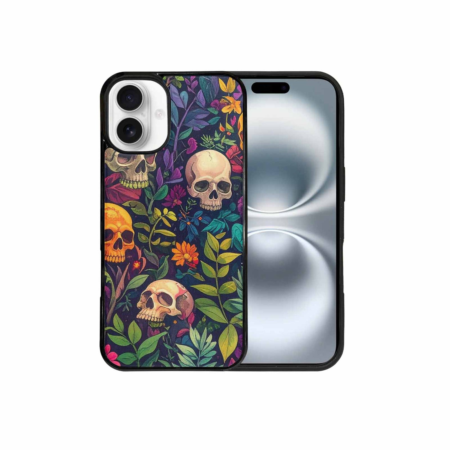 iPhone 16 Plus Case — Skulls Botanicalskulls Pattern, Personalized Phone Case