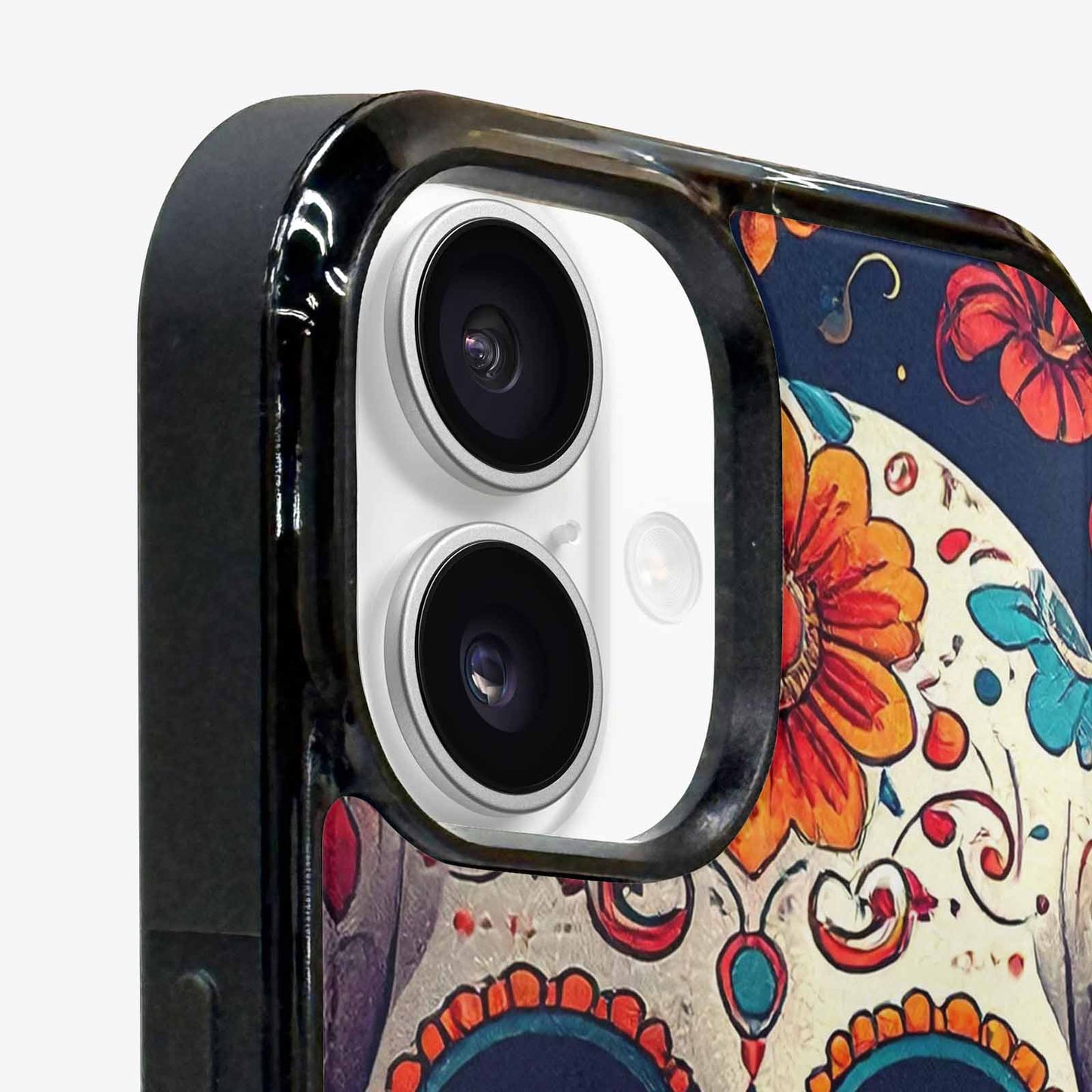 iPhone 16 Plus Case — Day Dead Sugar Skull Art 100s, Custom Made Phone Cover